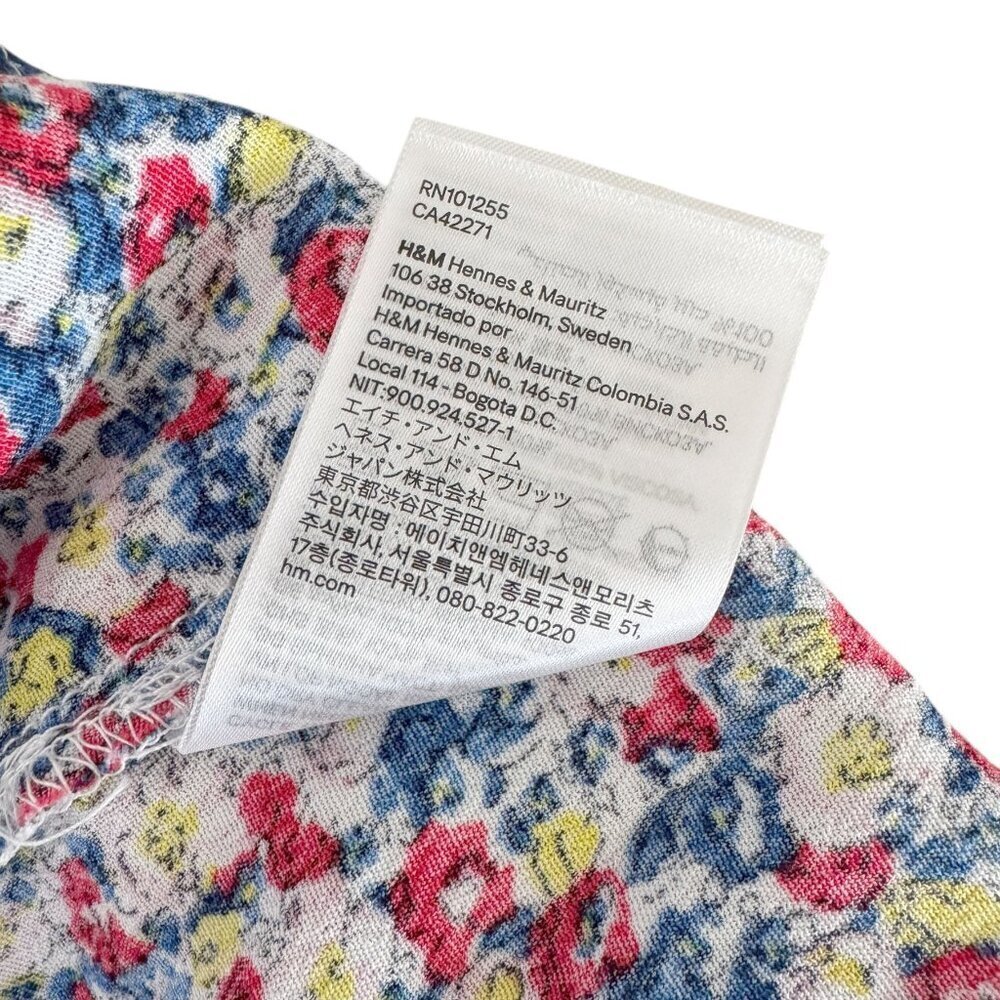 H&M Floral Spaghetti Strap Keyhole Smocked Dress Size XS - Picture 5 of 8